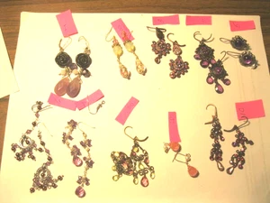 JOYERÍA VINTAGE - 10 PENDIENTES ARAÑA ROSA Y MORADO #2 - Imagen 1 de 11