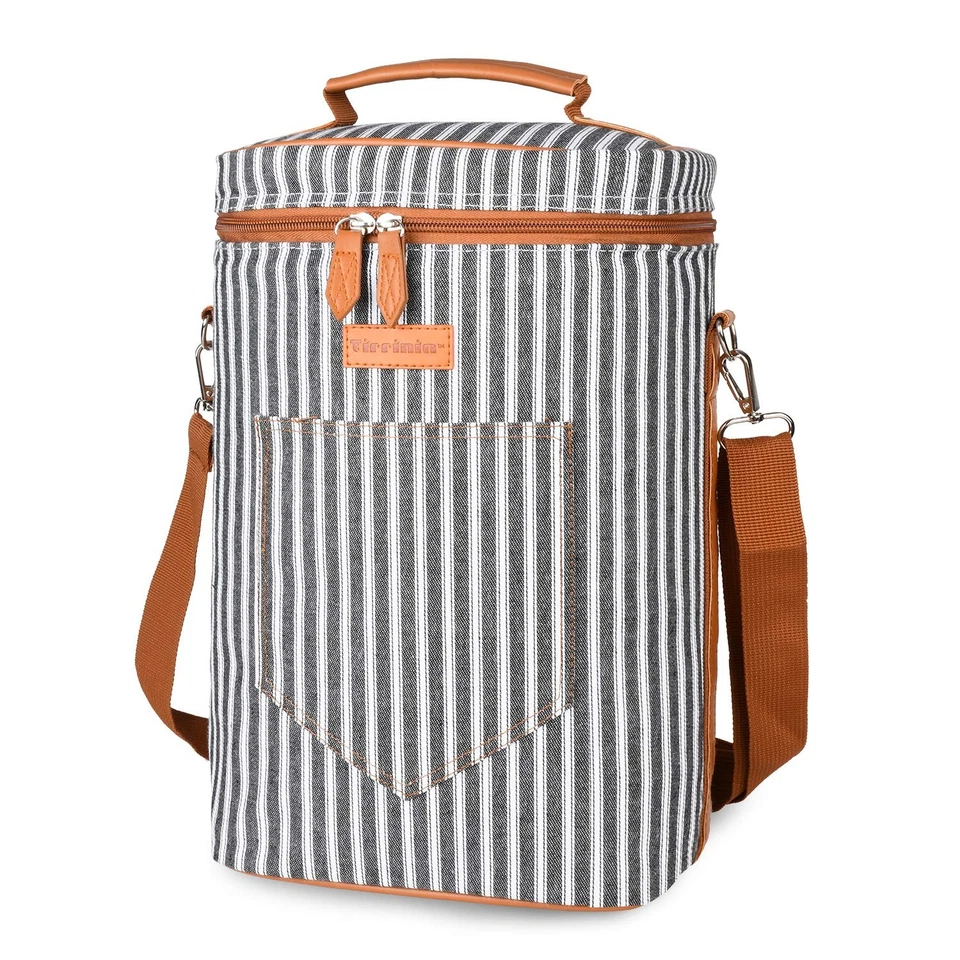 Tirrinia 4 Bottle Wine Carrier Insulated Portable Carrying Cooler Tote Bag