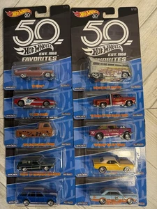 Hot Wheels 50th Anniversary Favorites Complete Set Of 10 Camaro Drag Bus - Picture 1 of 4