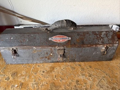 Craftsman Tool Box Tombstone   Hip Hand Roof  Held Portable Vintage - Image 1 of 4