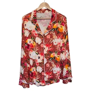 Posh Peanut Womens Pajama Top Floral Bamboo Feminine Comfy Lounge Luxe Sleep XL - Picture 1 of 9