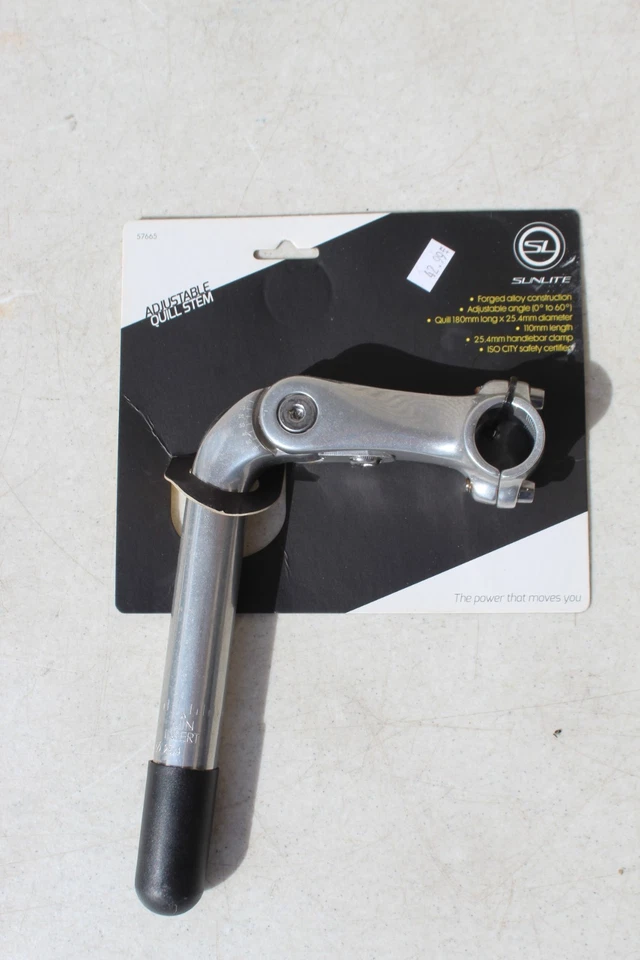 Sunlite Adjustable Alloy Quill 1-1/8in. Stem 110mm Length Silver 25.4mm Clamp - Image 1 of 4