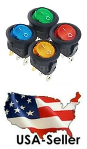 3 Pin Round Switch LED With Color Switch Waterproof Rocker Switch 4 Colors - Picture 1 of 8