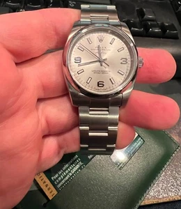 ROLEX 34MM Stainless Steel Air-King OYSTER PERPETUAL 114200 Silver Dial 'Z' seri - Picture 1 of 9