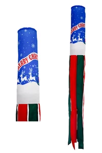 Frohe Weihnachten Flagge Nylon 5' Windsack - Bild 1 von 4