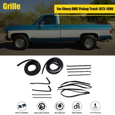 Juego de 12 tiras selladoras de puerta de carrocería de goma para camioneta Chevy GMC 1973-1980 Foto 1 de 4