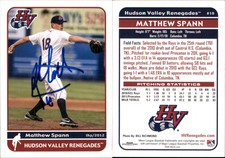 Matthew Spann Signed 2012 Grandstand Hudson Valley Renegades #NNO Card Auto AU