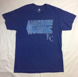 Herren MLB Kansas City Royals blau weiß Grafik T-Shirt Shirt Größe Large  - Bild 1 von 4