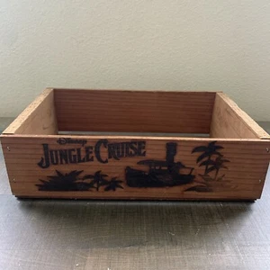 Disney Jungle Cruise Wooden Crate Rustic Adventureland Decor Disney Storage Box - Picture 1 of 7