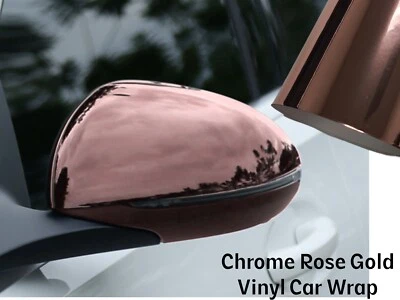 Rollo de película calcomanía adhesiva de liberación de aire envoltura de vinilo cromo rosa oro rosa cromado Foto 1 de 2