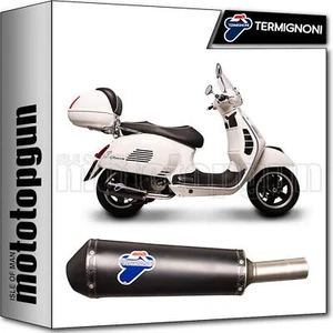 TERMIGNONI FULL SYSTEM EXHAUST OVAL STEEL BLACK RACING PIAGGIO VESPA 300 2012 12 - Picture 1 of 3