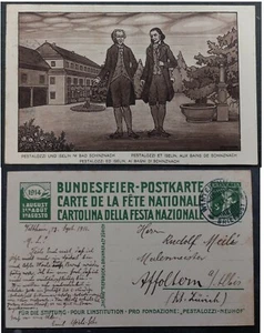 1914 Switzerland 5c Stamped Postcard-Pestalozzi+Iselin cd Winterthur - Picture 1 of 3