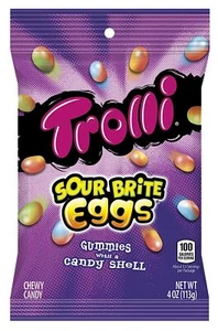 Trolli Sour Brite Eggs Gummy Candy, 4 Ounce Bag, - 12 Packs - Picture 1 of 3