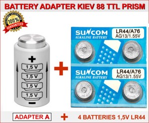 Battery (ADAPTER A) for Kiev 88 Ttl Prism +4 Batteries Button 1,5V LR44