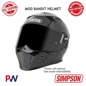 Simpson Motorcycle Mod Bandit Helmet XX-Large - Carbon Fiber #M59XXC - Picture 1 of 10