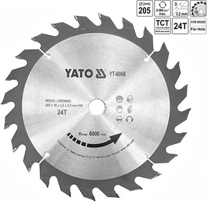 Wood Circular Disc Ø 205 x 18 x 3.2 mm, 24 teeth YATO (YT-6066) - Picture 1 of 4