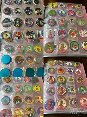 Большая коллекция 90-х Pog винтажные молочные колпачки РЕДКИЕ Apollo Barbie Garfield Coke и многое другое - Изображение 1 из 4