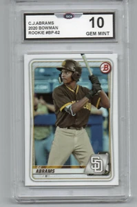 2020 BOWMAN C.J.ABRAMS ROOKIE BASEBALL CARD WASHINGTON NATIONALS SS - Picture 1 of 1
