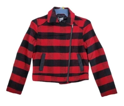 Chaqueta a Cuadros Buffalo Lumberjack Mujer S Abrigo de Moto Forrado Rojo Negro Franela Vellón Nueva con Etiquetas Foto 1 de 4