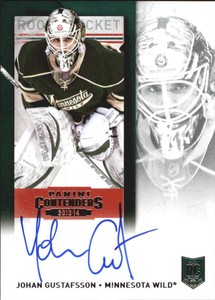 2013-14 Panini Contenders Wild Hockey Card #193 Johan Gustafsson AU RC Auto