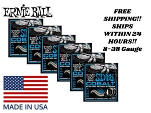 ** PAQUETE DE 6 CUERDAS PARA GUITARRA ELÉCTRICA ERNIE BALL COBALTO EXTRA SLINKY 2725 8-38** - Imagen 1 de 1