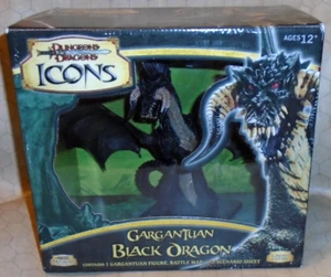 Dungeons & Dragons gigantesco drago nero dipinto miniatura CIB - figura WOTC - Foto 1 di 7