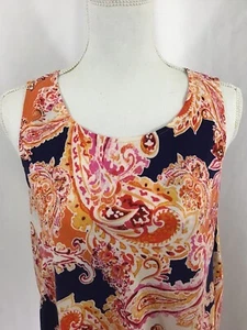 J. Jill Womens Tiered Dress Paisley Print Sleeveless Sheath Size M Multicolor - Picture 1 of 10