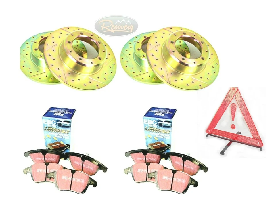 DISCOVERY 1 FRONT & REAR PERFORMANCE RECOVERY BRAKE DISCS & EBC PADS INC TRIANG - Image 1 of 1