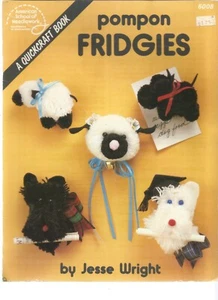 Scottie Dog & Lamb Pompom Fridgies Craft Patterns Magnets Vintage 1980s H14 - Picture 1 of 1