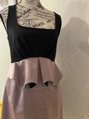 Mujeres Talla 10 ZAC POSEN Vestido Peplum Metálico Volantes Vestido de Cóctel Diseñador Foto 1 de 4