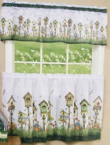 3-teiliges bedrucktes Vorhänge-Set: 2 Ebenen & Swag (60 Zoll x 36 Zoll) VÖGEL, HOME SWEET HOME, Achim - Bild 1 von 10