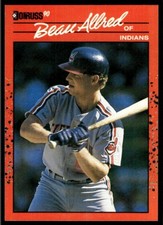 1990 Donruss Baseball Card Beau Allred Rookie Cleveland Indians #691