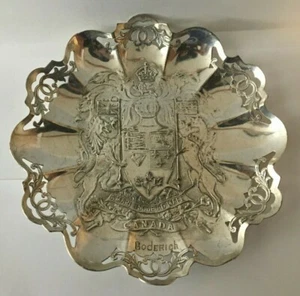 Antique Goderich, Canada - Coat of Arms Plate/Tray - Silver - (6" x 6") - Picture 1 of 5