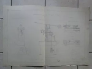 Grand dessin 1876 : MACHINE A TAILLER LES FRAISES, manufacture de Saint-Etienne. - Imagen 1 de 5