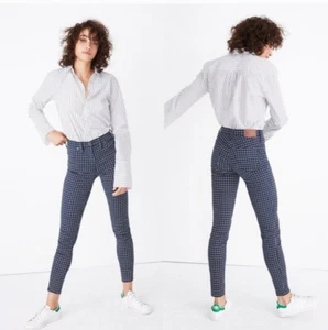 Madewell 9" High-Rise Skinny Jeans Windowpane Edition Size 29 Medium Wash Blue - Picture 1 of 8