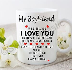 I Love You Boyfriend Wife Husband Partner Cup Mug Gift Present Valentine’s Day