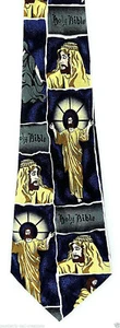 The Saviour Men's Necktie Jesus Christ Christian Religious Faith Blue Neck Tie - Picture 1 of 2