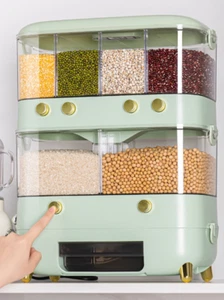 Sealed Rice Storage Box Wall Mounted Cereal Grain Container Home Kitchen Closet - Picture 1 of 26