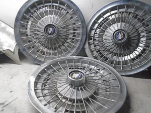 1965-1970 Buick Lesabre Wildcat Wire Spoke 15' Hub Cap Set of Three - Picture 1 of 6
