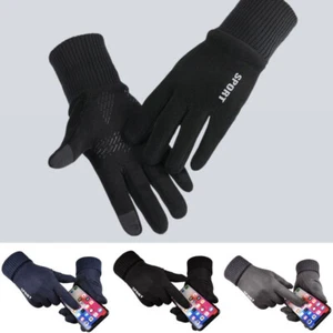 1Pair Suede Fabric Gloves Full Finger Gloves Touchscreen Cycling Gloves Mittens& - Picture 1 of 14