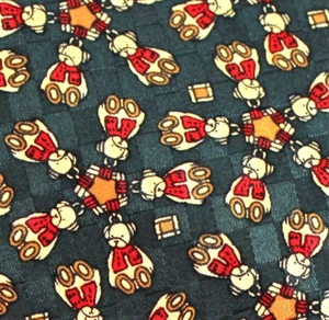 Teddy Bear Tie Green Plush Bear Red Scarf Novelty Men's Necktie 56" x 4" - Picture 1 of 5