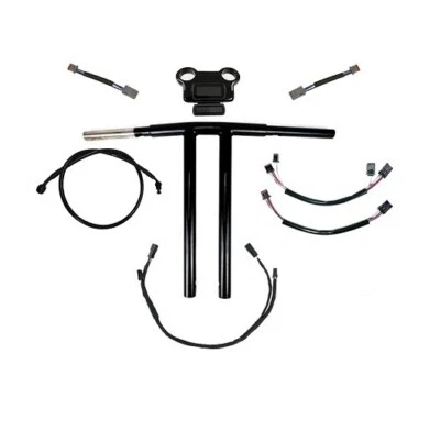Kit de manillar Harley ABS para Street Bob 2018-2022 12" negro brillante "Barras en T" EE. UU.!! Foto 1 de 4