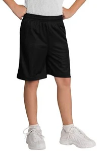 Sport-Tek YT510 Youth 100% Polyester Breathable Mesh Elastic Waist Shorts - Picture 1 of 6