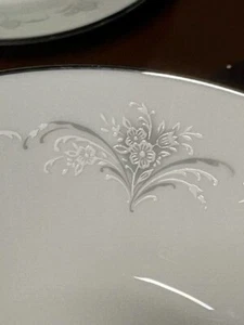 Noritake Casablanca Porcelain Plate Bowl Cup Saucer Butter 6842 Floral Silver - Picture 1 of 26