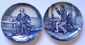 Two Boch Belgium Delfts Small Plates - L'Absinthe & Pale Ale - 11cm diameter - Picture 1 of 5