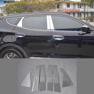 For Hyundai Santa Fe 13-18 Chrome Steel Window Center BC Pillar Post Cover Trim - Bild 1 von 5