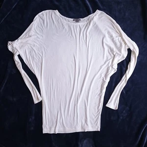 Vince Dolman Tunic Top Womens S Long Sleeve Stretch Batwing Minidress White - Picture 1 of 6