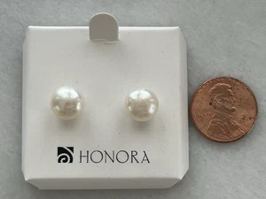 Honora Sterling Silver 925 Cultured Pearl Earrings Studs NWOB - Picture 1 of 2