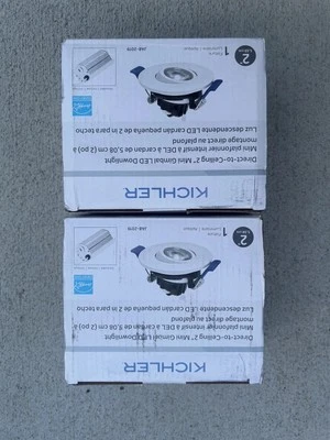 Лот из 2 шт. Kichler DLMG02R3090 LED бесканальный утопленный свет 2» регулируемый белый - Изображение 1 из 4