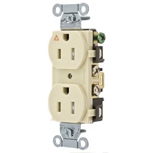 Hubbell IG5252ITR Ivory 15A 5-15R Commercial Isolated Ground Tamper TR Outlet - Picture 1 of 2